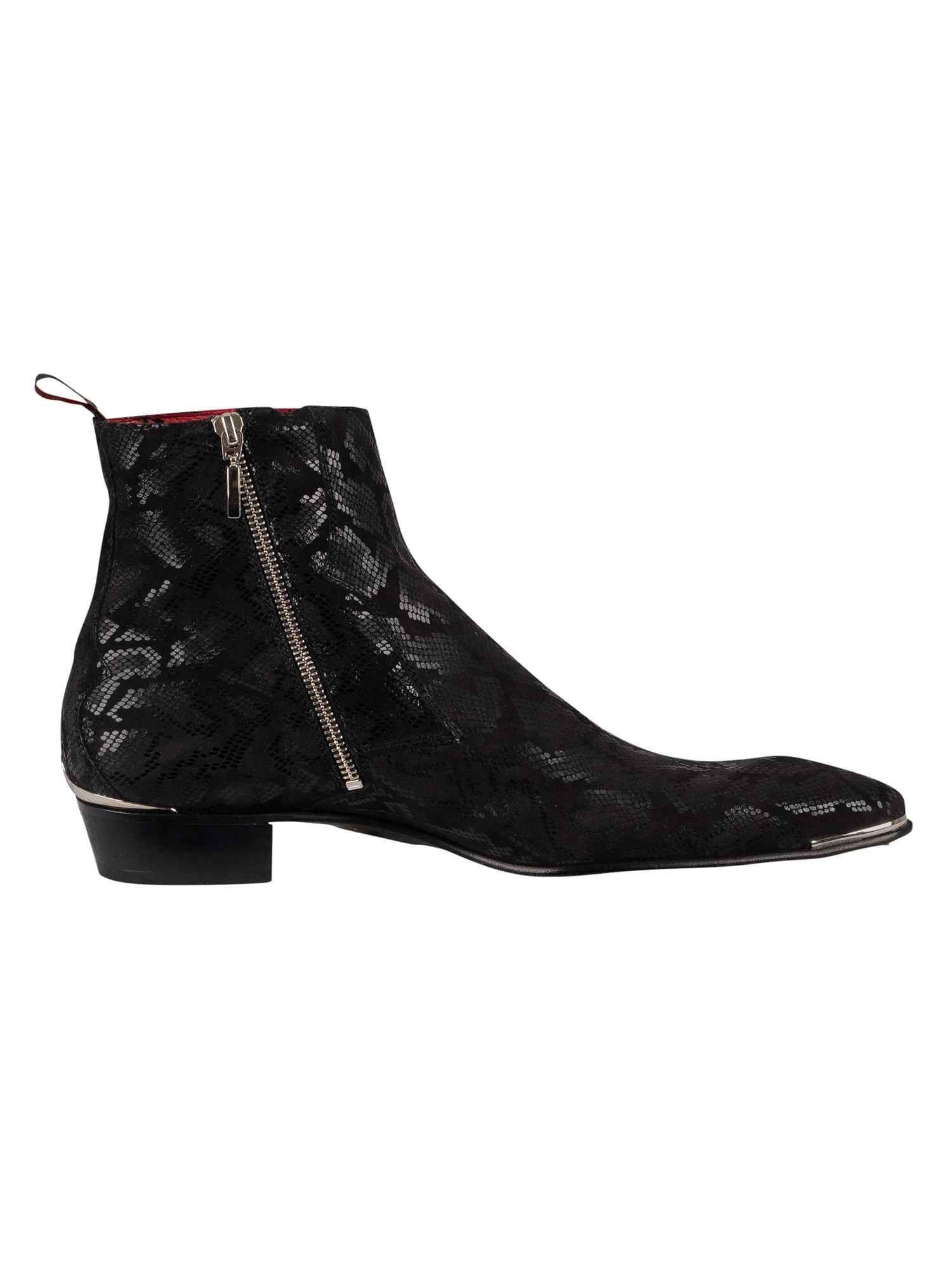 Jeffery West Zip Chelsea Leather Boots - Black Kala Snake - Image 3
