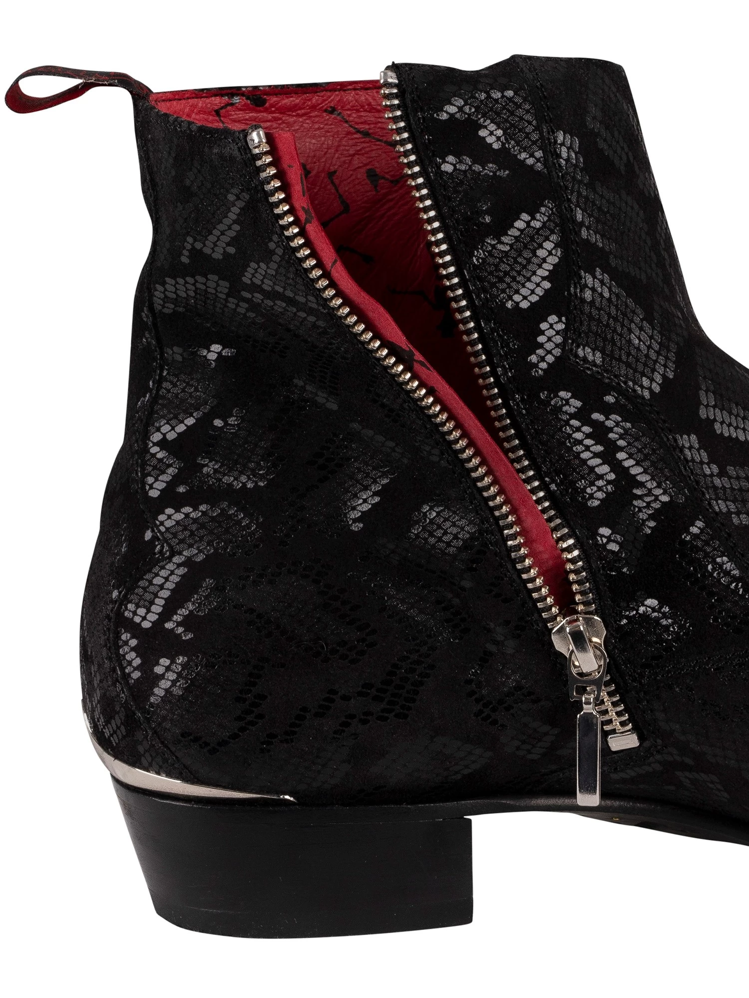 Jeffery West Zip Chelsea Leather Boots - Black Kala Snake - Image 10