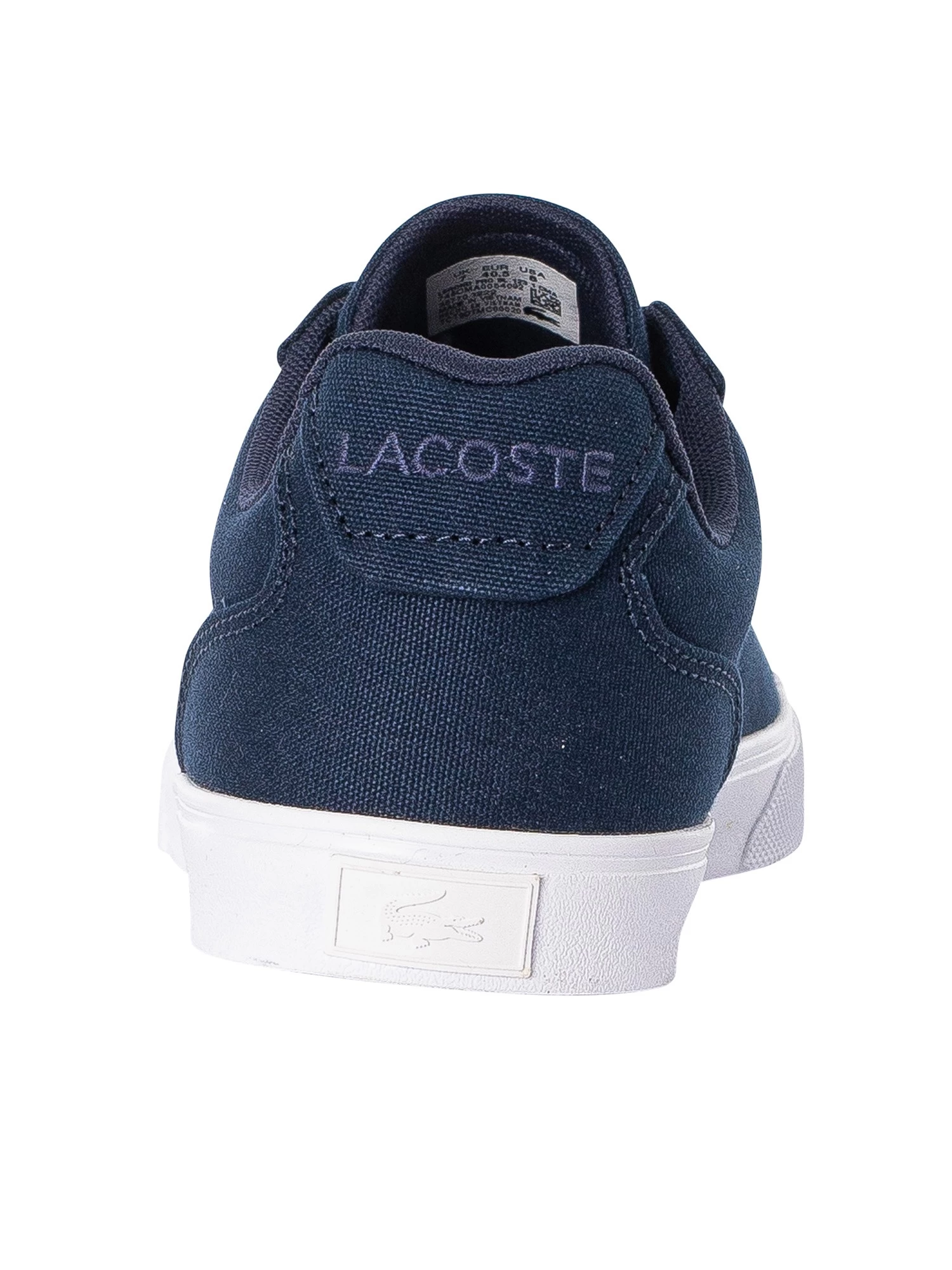 Lacoste Lerond Pro BL 123 1 CMA Canvas Trainers - Navy/White - Image 5