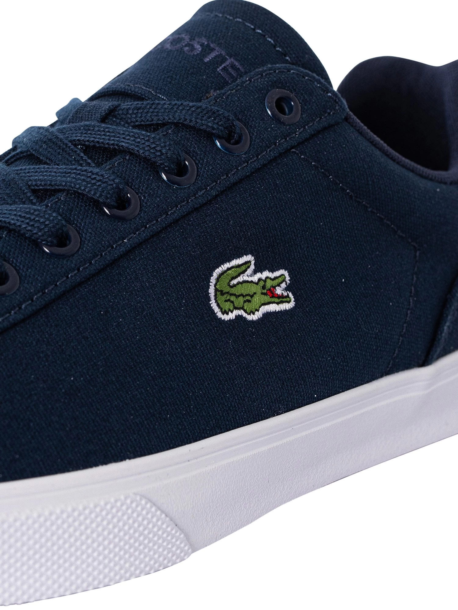 Lacoste Lerond Pro BL 123 1 CMA Canvas Trainers - Navy/White - Image 8