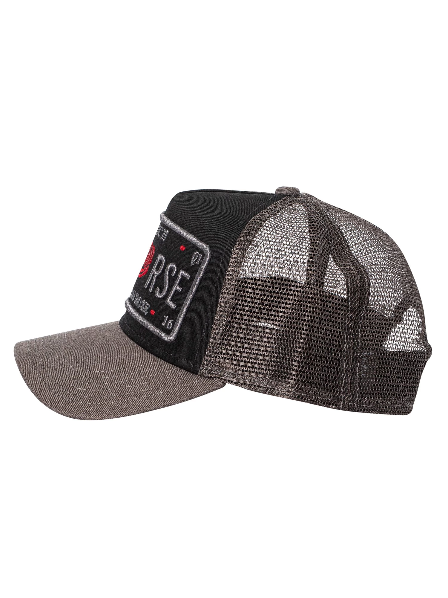 Christian Rose Iconic II Red Rose Trucker Cap - Grey/Black/Red - Image 2