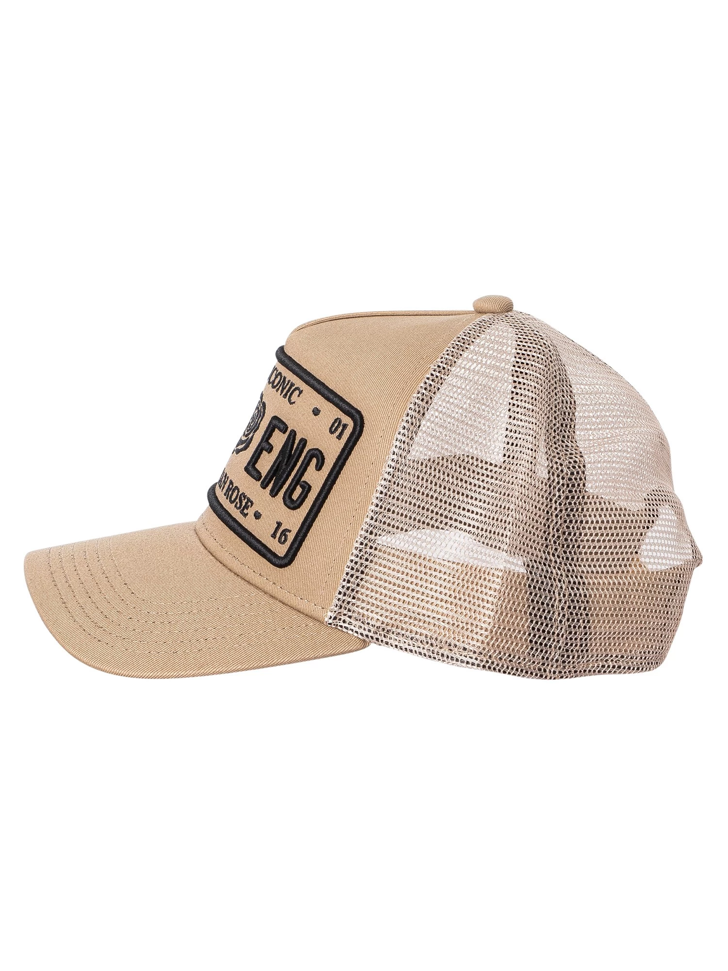 Christian Rose Iconic Plate Trucker Cap - Sand/Black - Image 2
