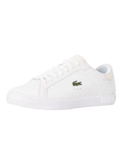 Lacoste Powercourt 1121 1 SMA Leather Trainers - White/White