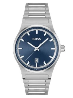 BOSS Cando Round Watch - Silver/Blue