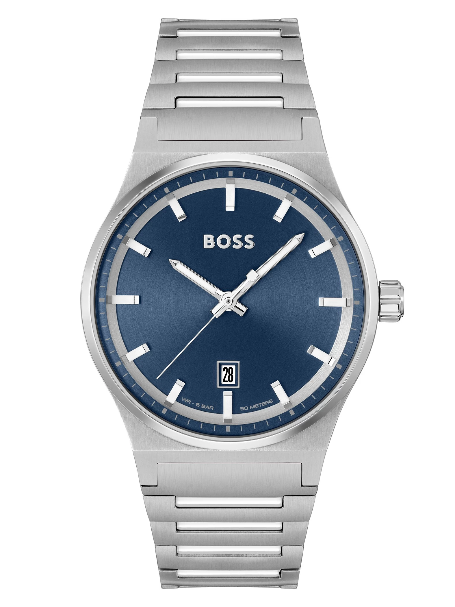 BOSS Cando Round Watch - Silver/Blue