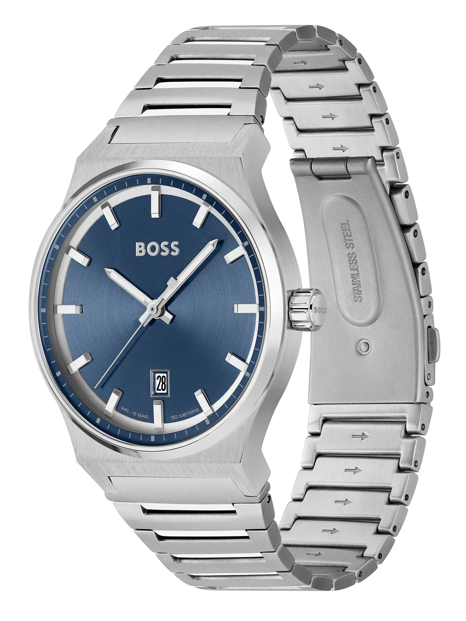 BOSS Cando Round Watch - Silver/Blue - Image 2