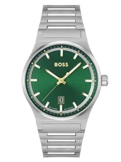 BOSS Cando Steel Watch - Silver/Green