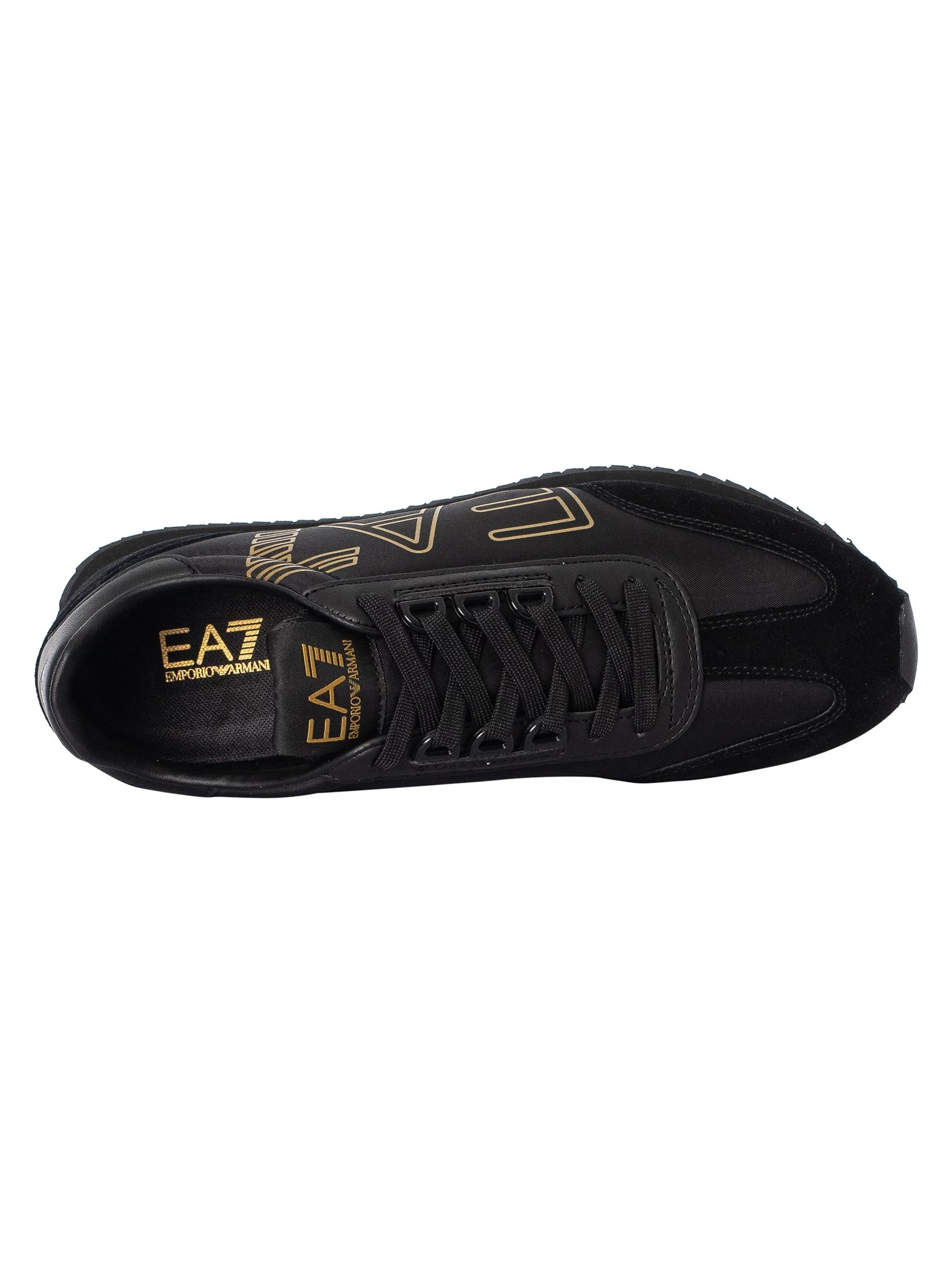 EA7 Side Logo Trainers - Black/Gold - Image 6
