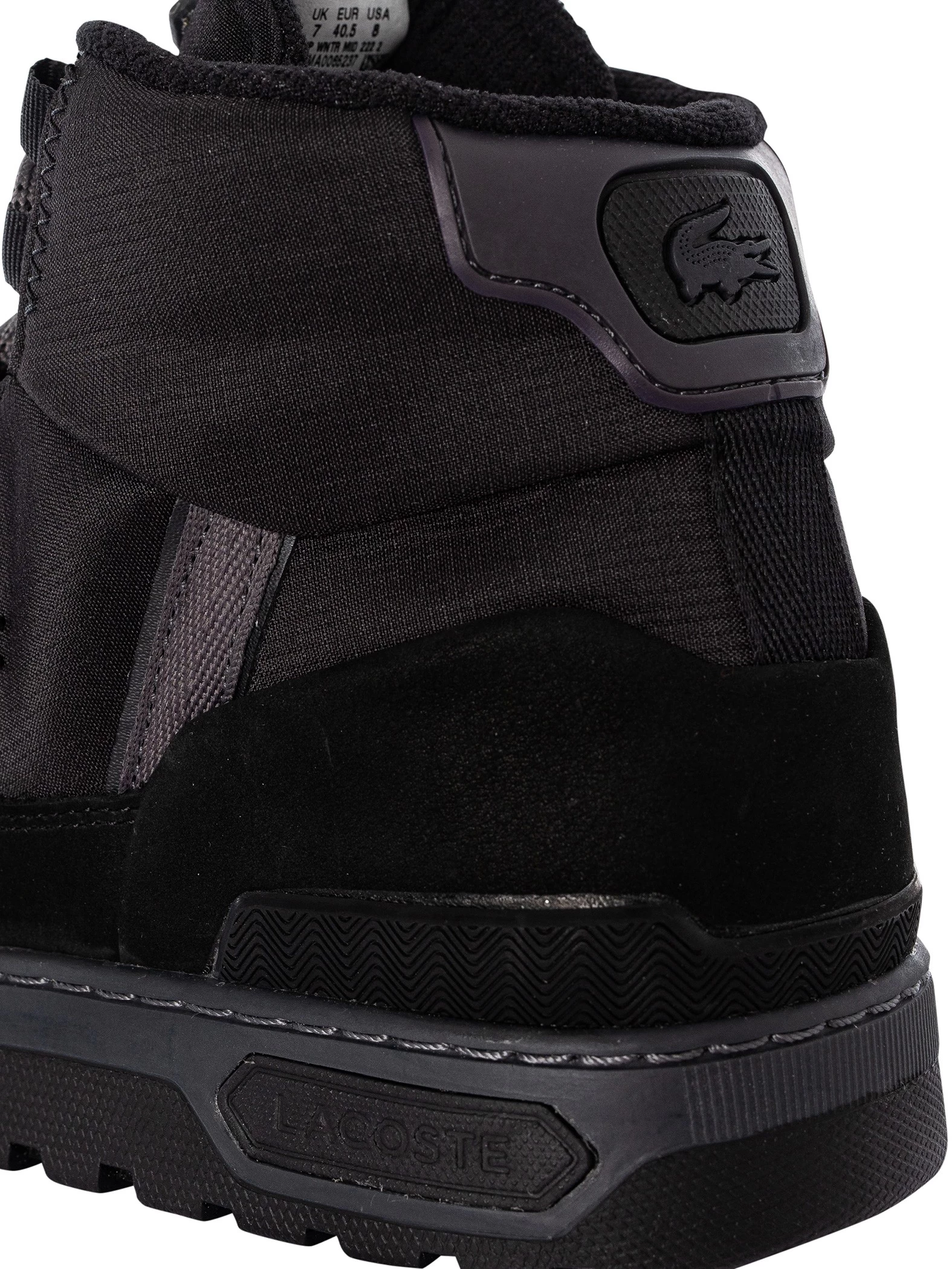 Lacoste T-Clip Winter Mid 222 2 SMA Trainers - Black/Dark Grey - Image 9