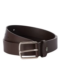 Lacoste Leather Branded Belt - Brown
