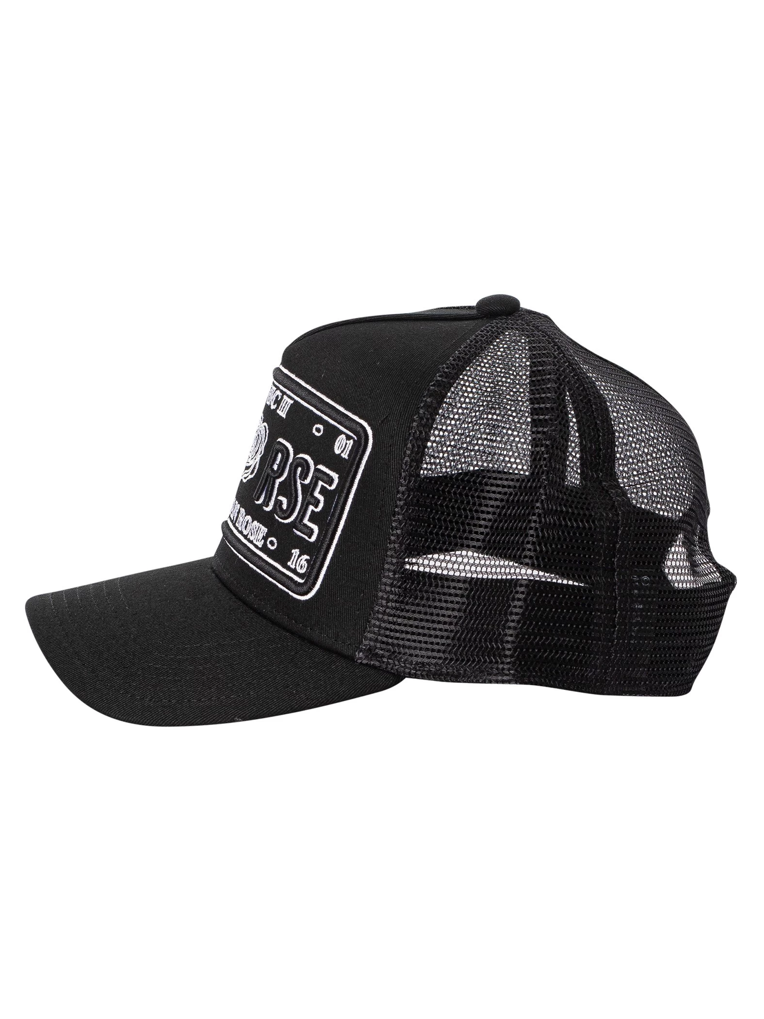 Christian Rose Iconic 50/50 Plate Trucker Cap - Black/White - Image 2