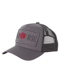 Christian Rose Iconic II Red Rose Trucker Cap - Grey/Grey