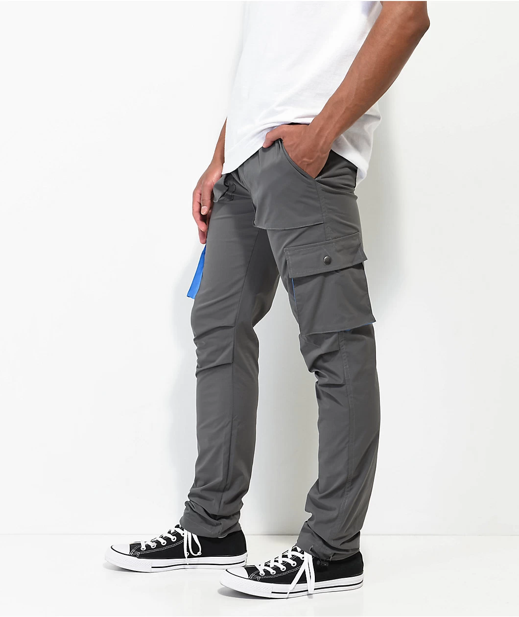 American Stitch Stretch Slim Grey Cargo Pants - Image 3