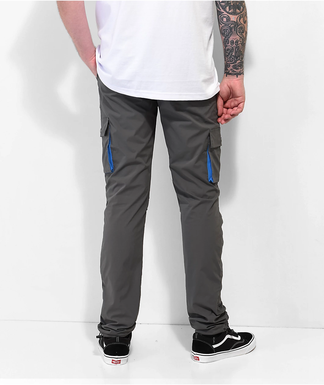 American Stitch Stretch Slim Grey Cargo Pants - Image 7