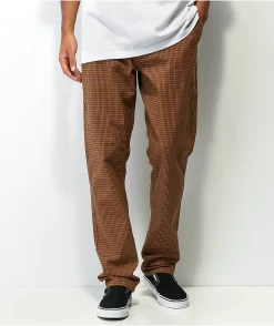 Brixton Choice Orange & Black Plaid Chino Pants