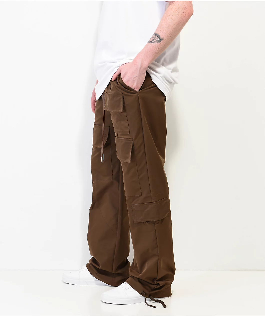 EPTM Dave East Brown Fitted Cargo Pants - Image 3