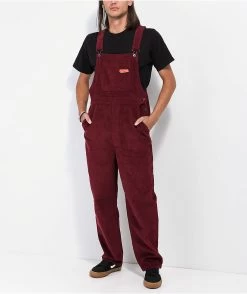 Empyre Curbed Maroon Corduroy Skate Overalls