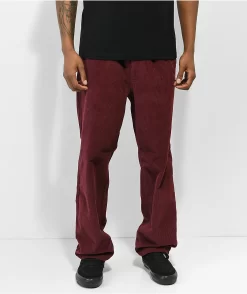 Empyre Johnny Red Elastic Waist Corduroy Skate Pants