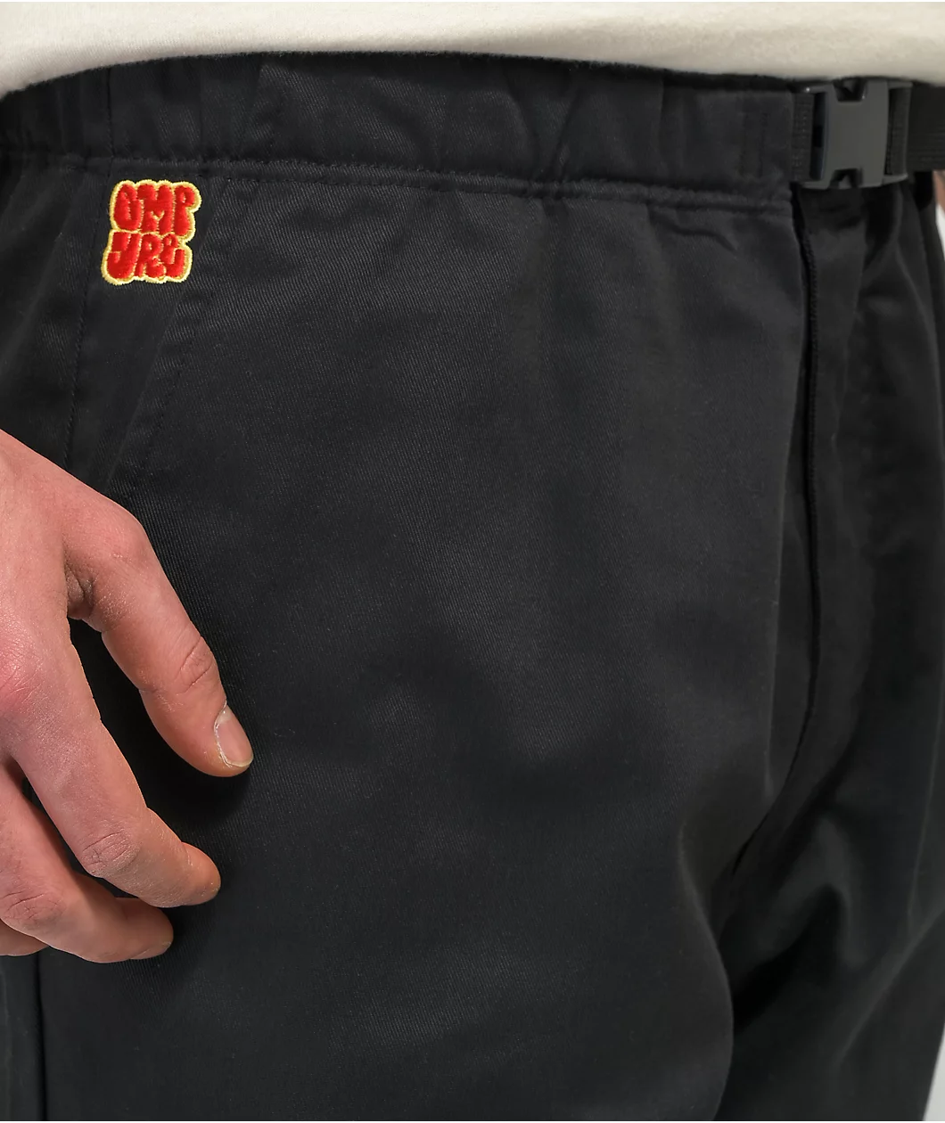 Empyre Tyson Loose Fit Black Elastic Waist Skate Pants - Image 3