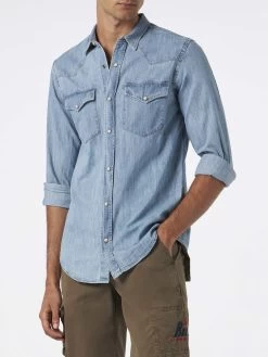 MC2 Saint Barth Man Denim Cotton Shirt