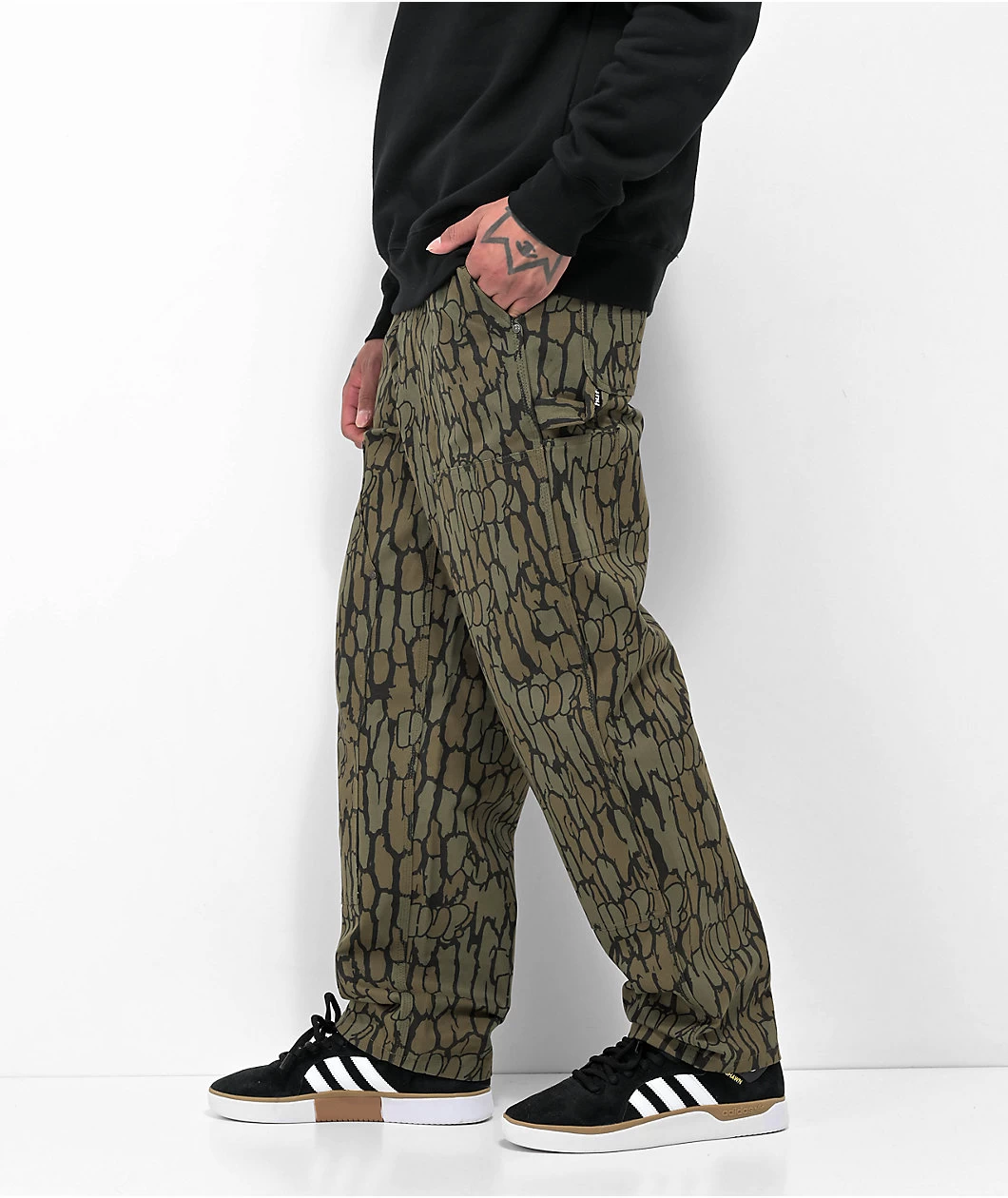 HUF Gilman Double Knee Camo Carpenter Pants - Image 3
