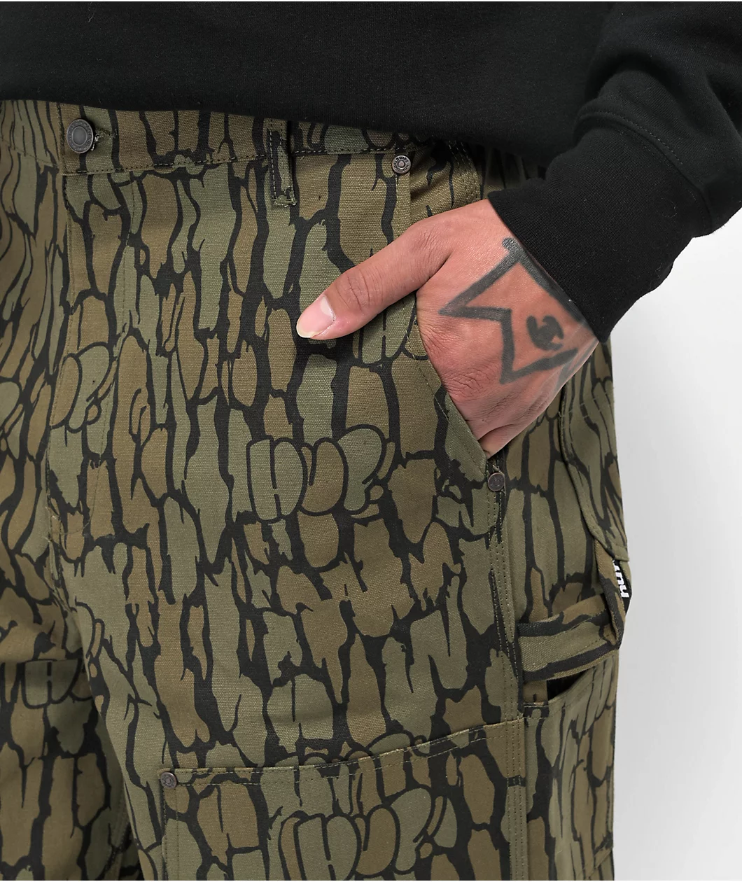 HUF Gilman Double Knee Camo Carpenter Pants - Image 4