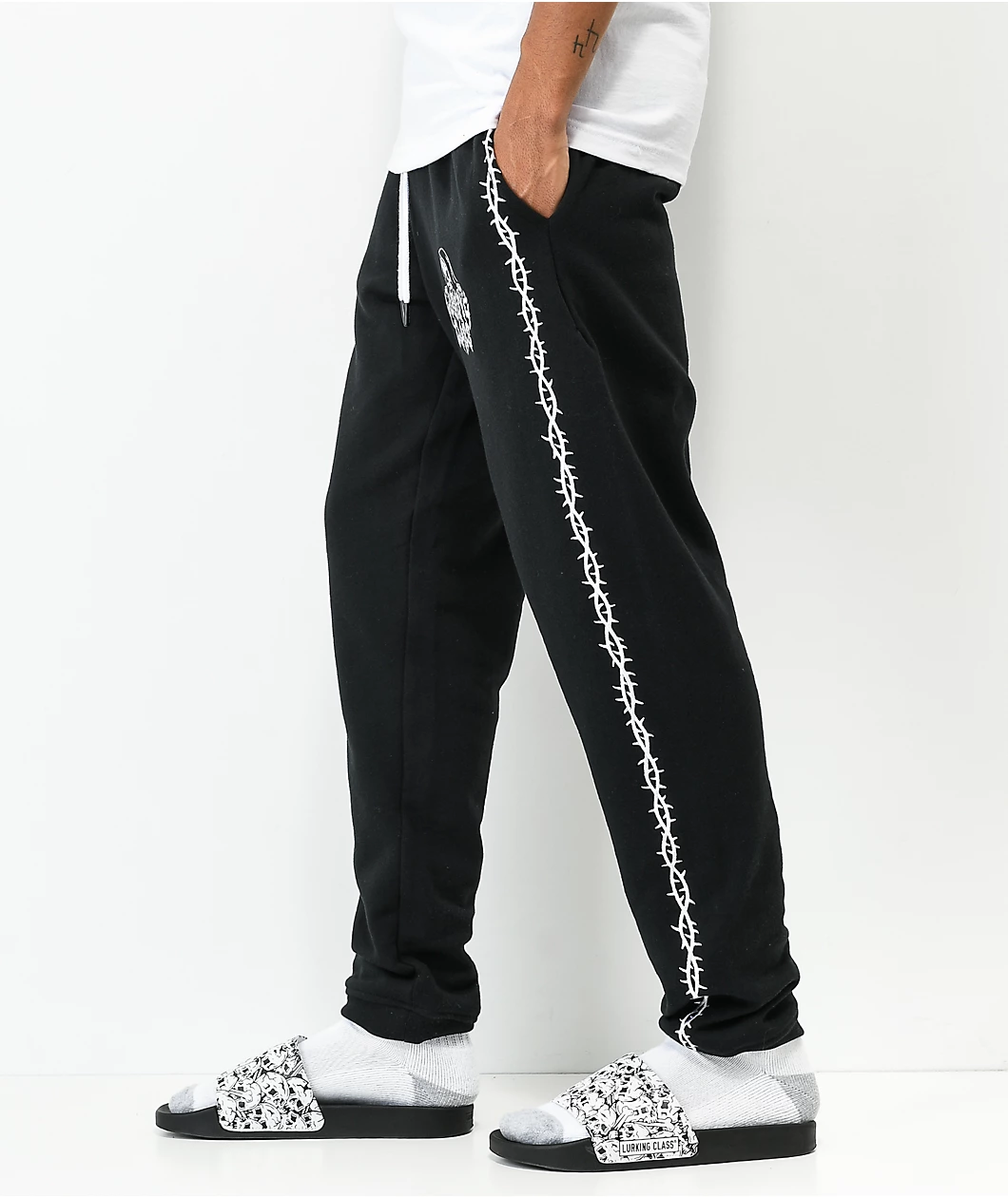 Lurking Class By Sketchy Tank Thorns Black Jogger Sweatpants - Image 4