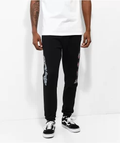 Santa Cruz Outline Stripe Black Sweatpants