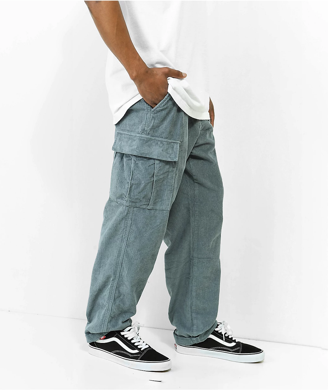 Vans Loose Cargo Stormy Grey Corduroy Pants - Image 3