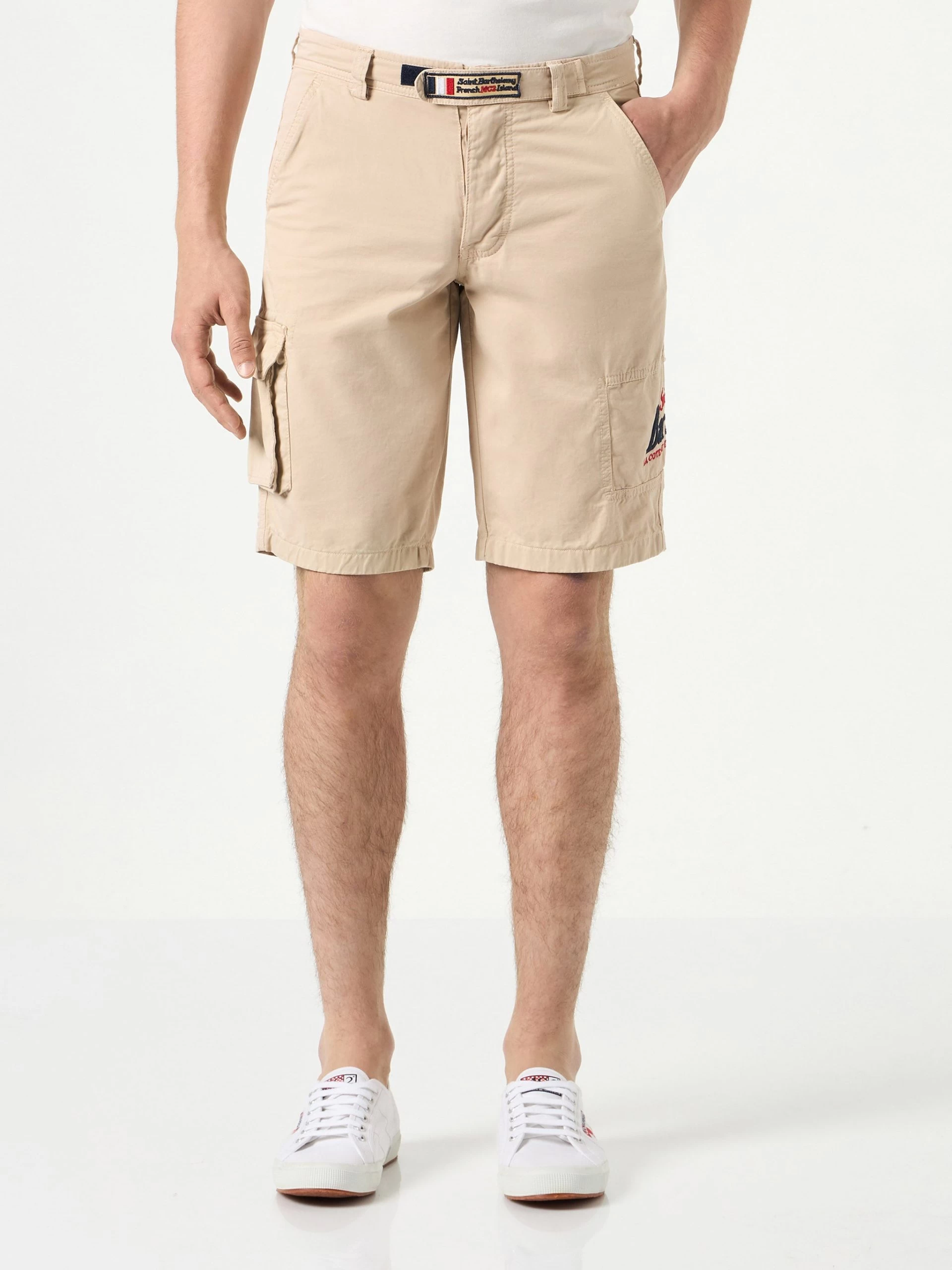 MC2 Saint Barth Beige Cargo Bermuda With Pockets