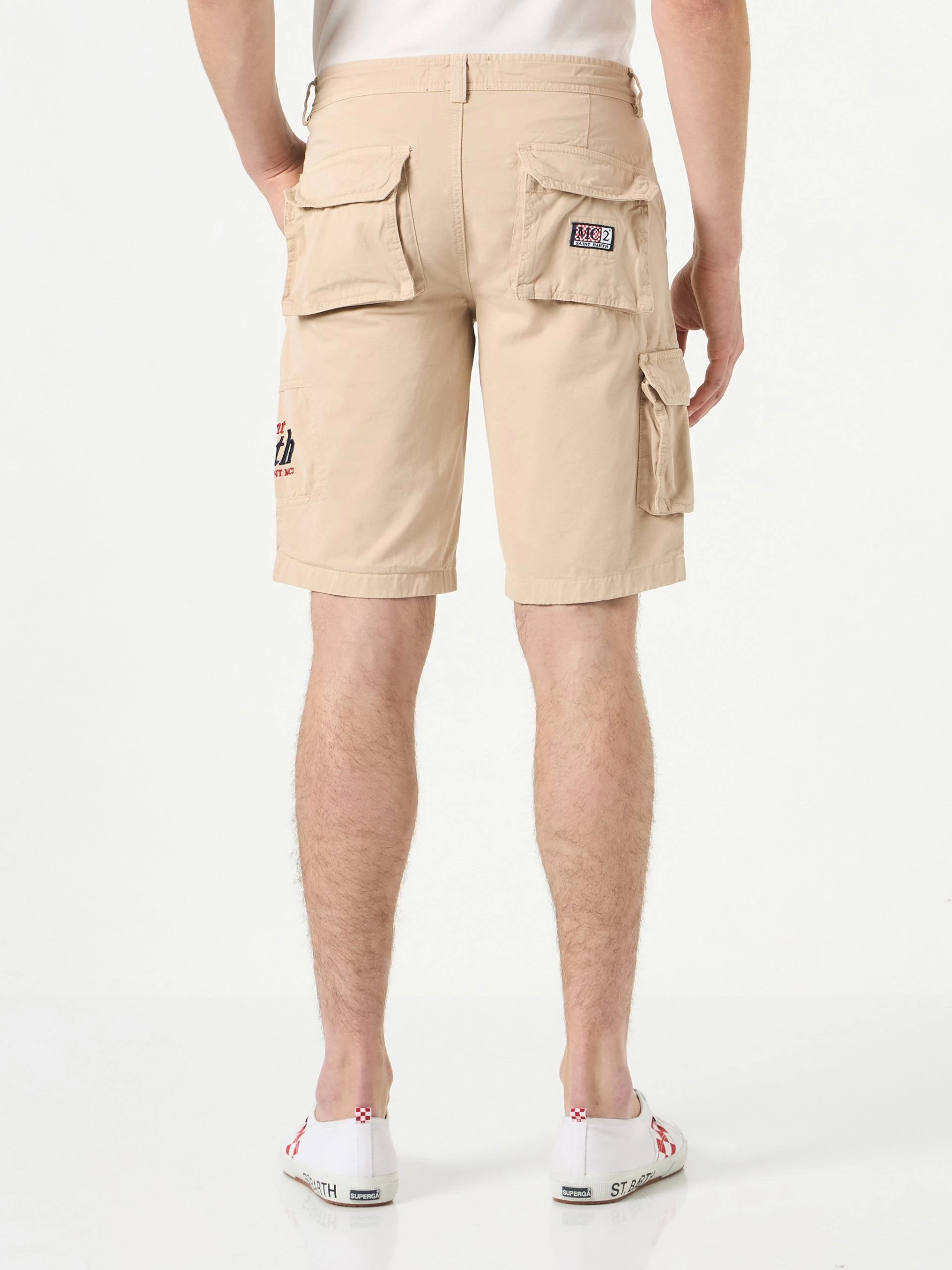 MC2 Saint Barth Beige Cargo Bermuda With Pockets - Image 2