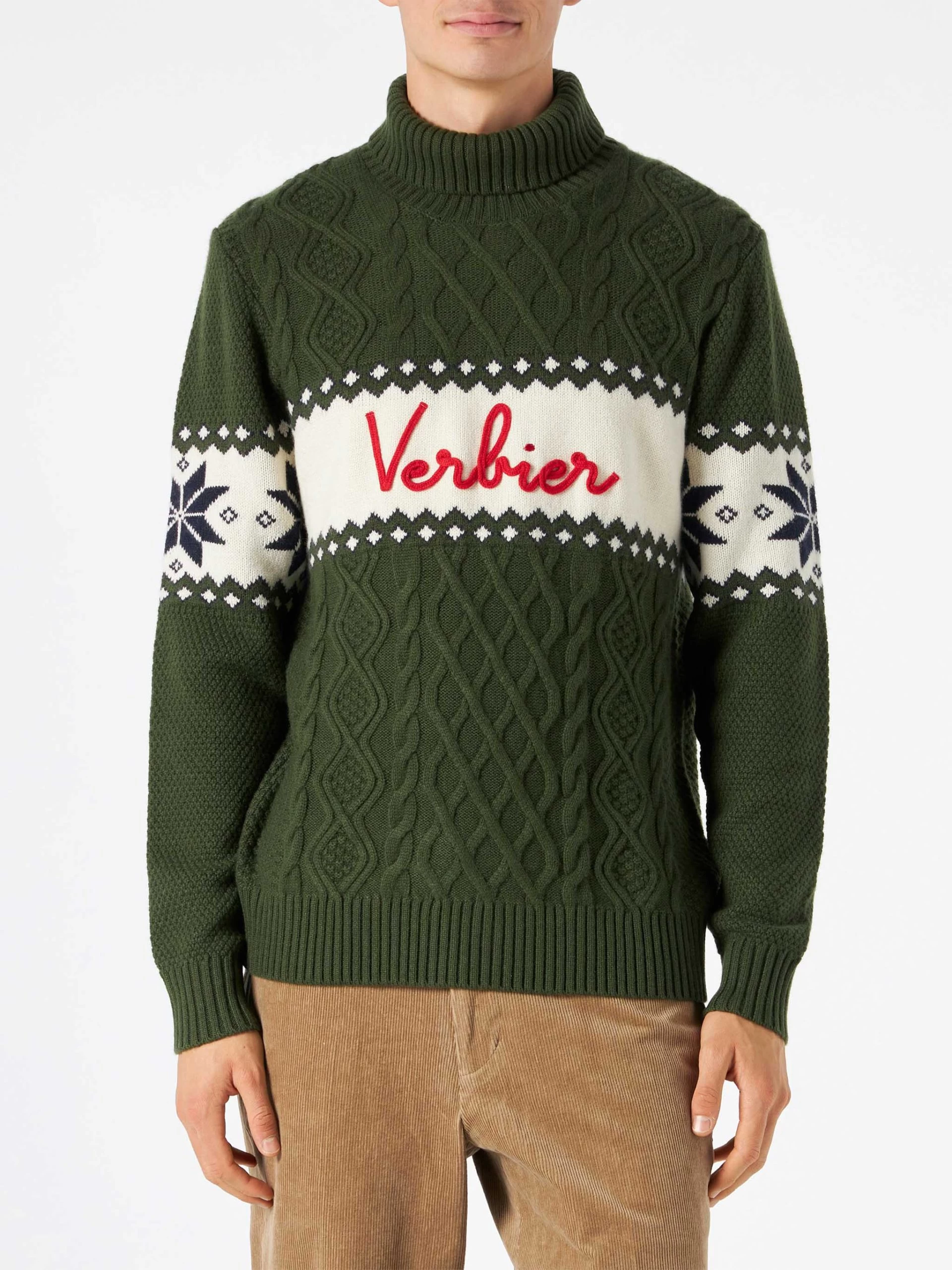 MC2 Saint Barth Half-turtleneck Sweater With Verbier Lettering
