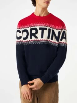 MC2 Saint Barth Man Sweater With Cortina Lettering