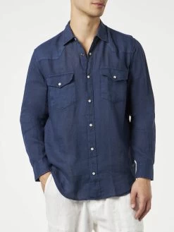 Dark Denim Linen Shirt