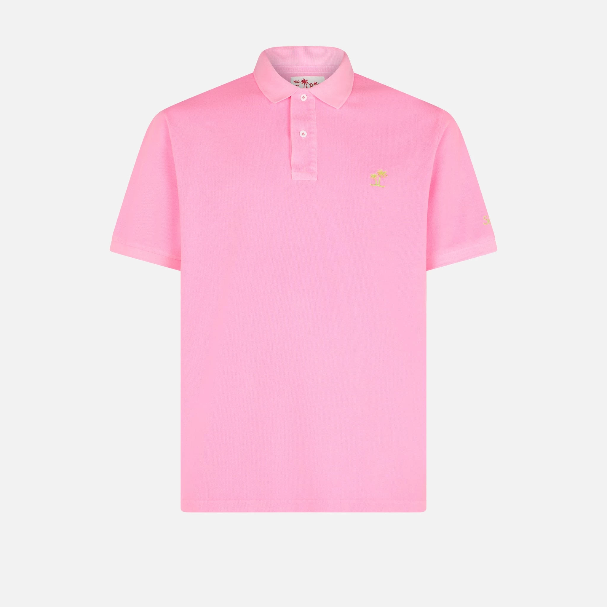 MC2 Saint Barth Pink Piquet Polo With St. Barth Logo And Vintage Effect - Image 4