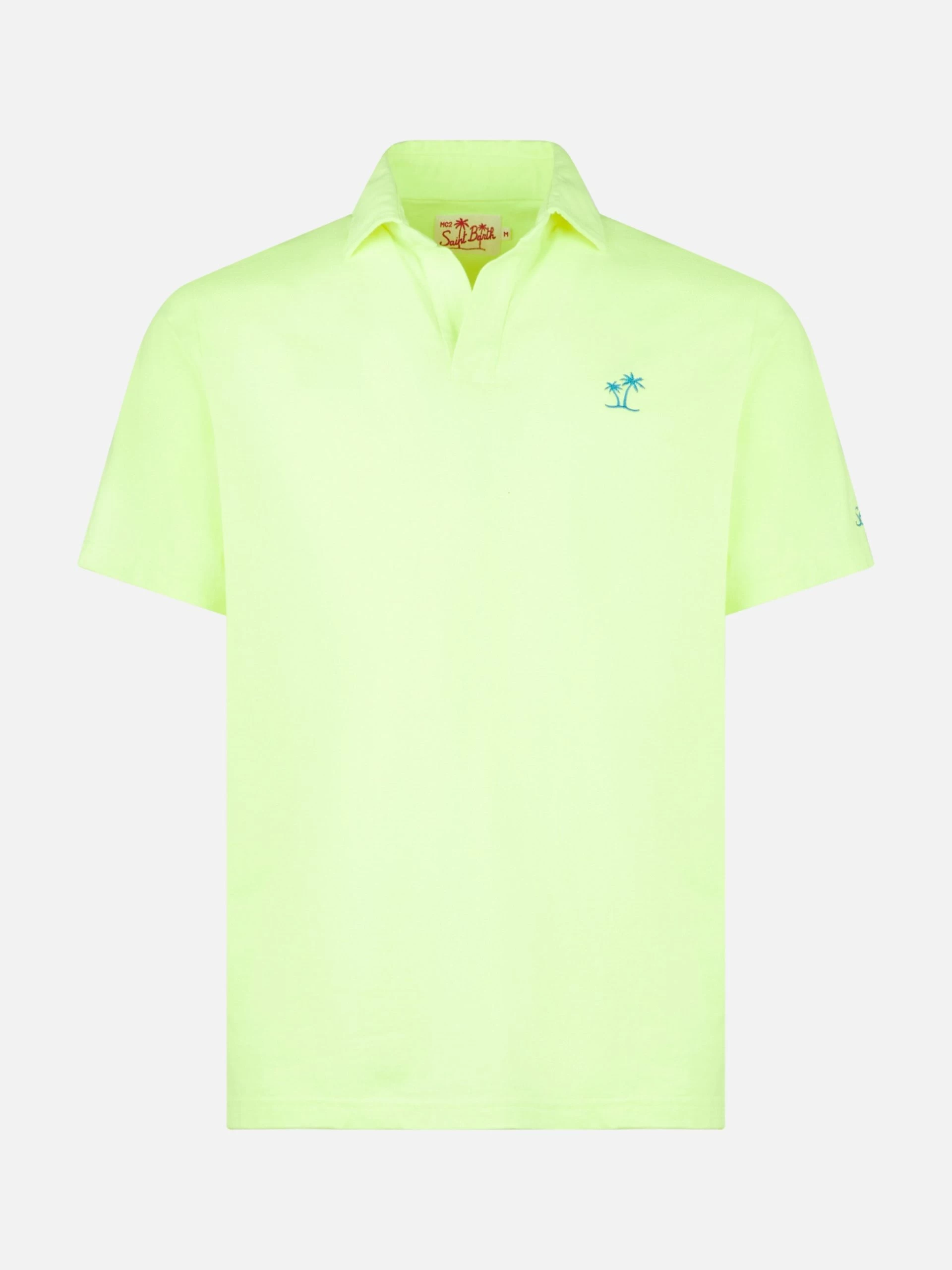 MC2 Saint Barth Fluo Yellow Cotton Jersey Man Polo - Image 4