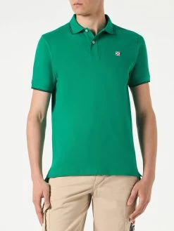 MC2 Saint Barth Green Piquet Polo With St. Barth Logo