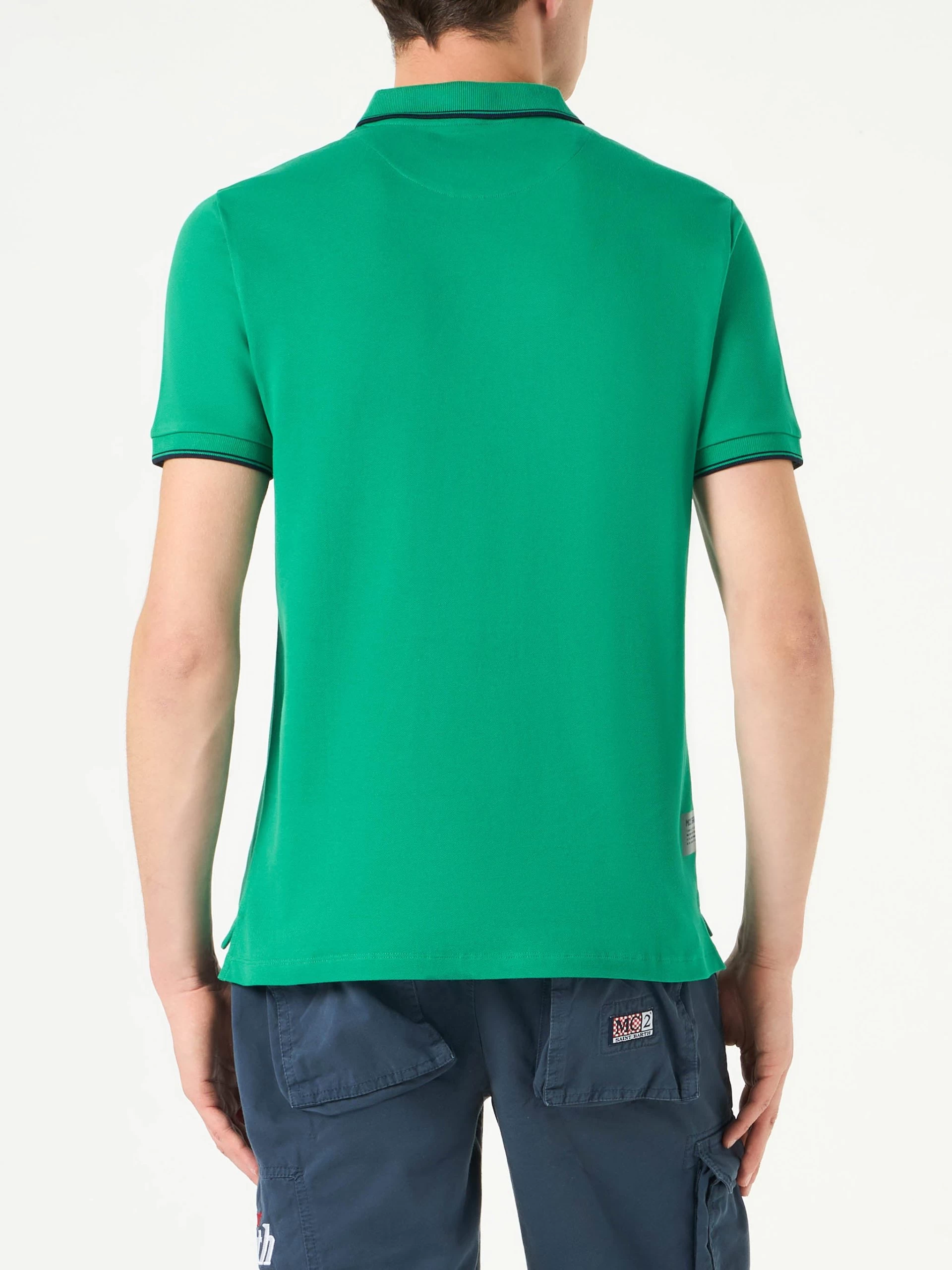 Green Polo With St. Barth Check Logo - Image 3