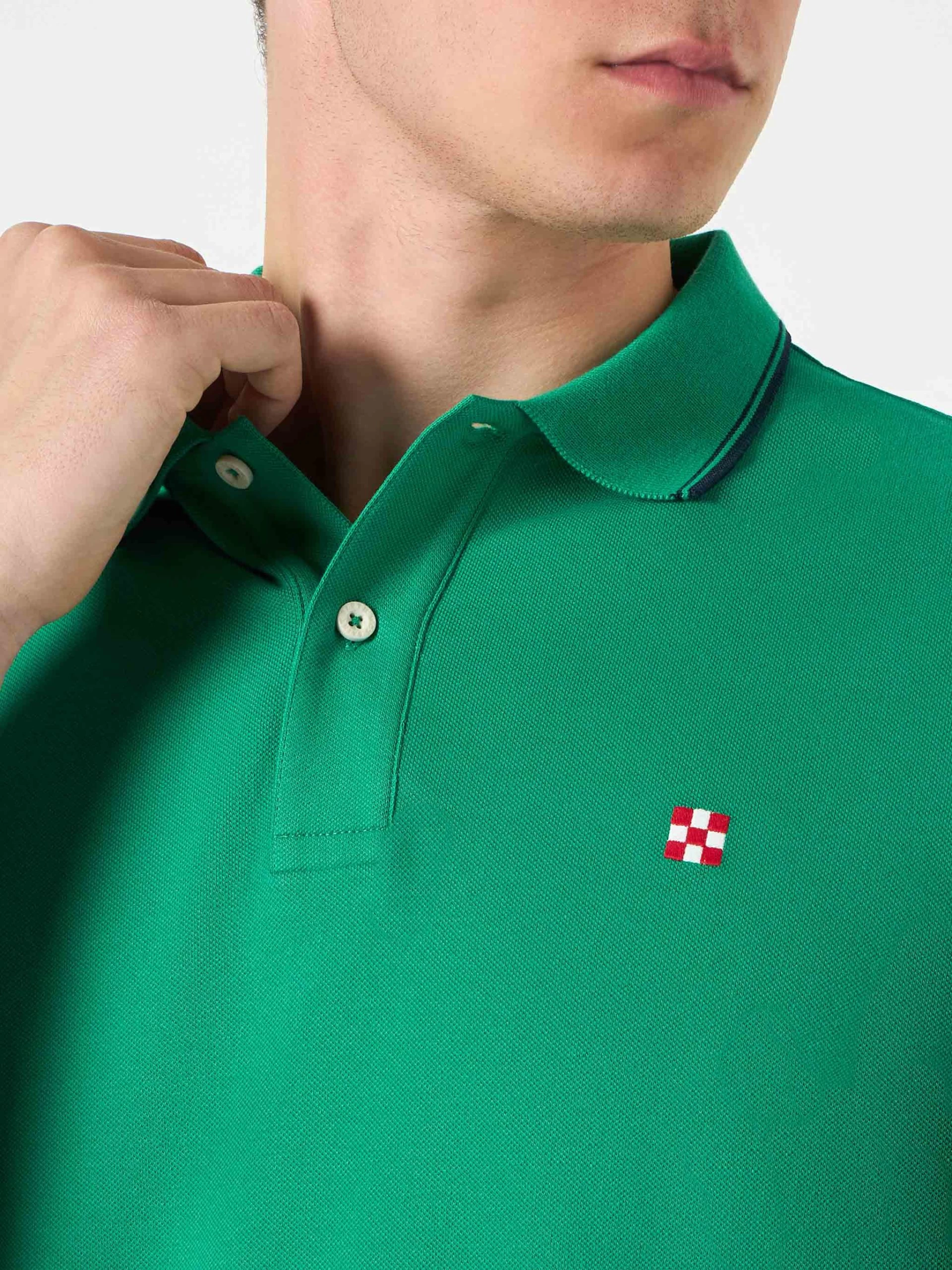 Green Polo With St. Barth Check Logo - Image 2