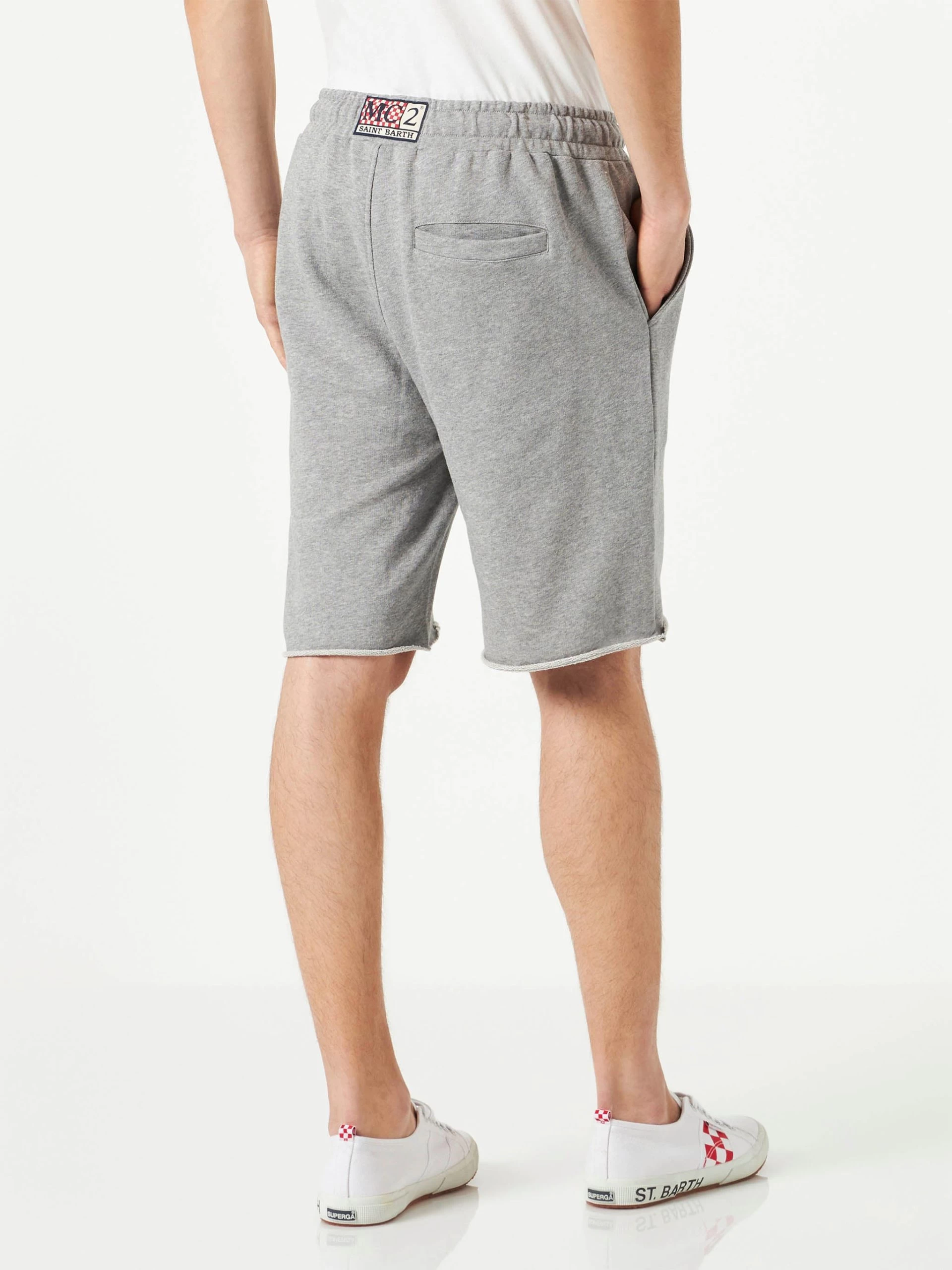 MC2 Saint Barth Man Cotton Grey Bermuda - Image 2
