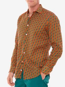 Man Muslin Cotton Sikelia Shirt With Elephant Print