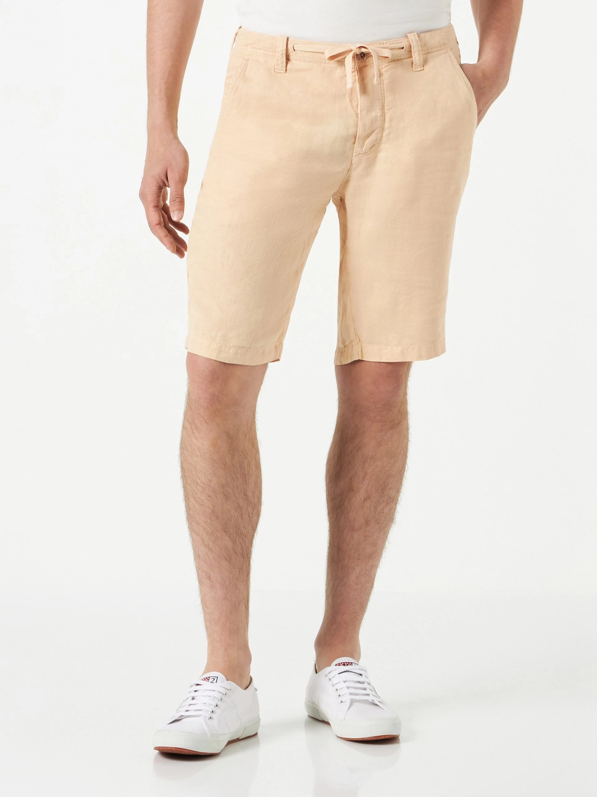Beige Linen Bermuda Short