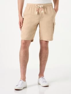 Beige Linen Bermuda Shorts