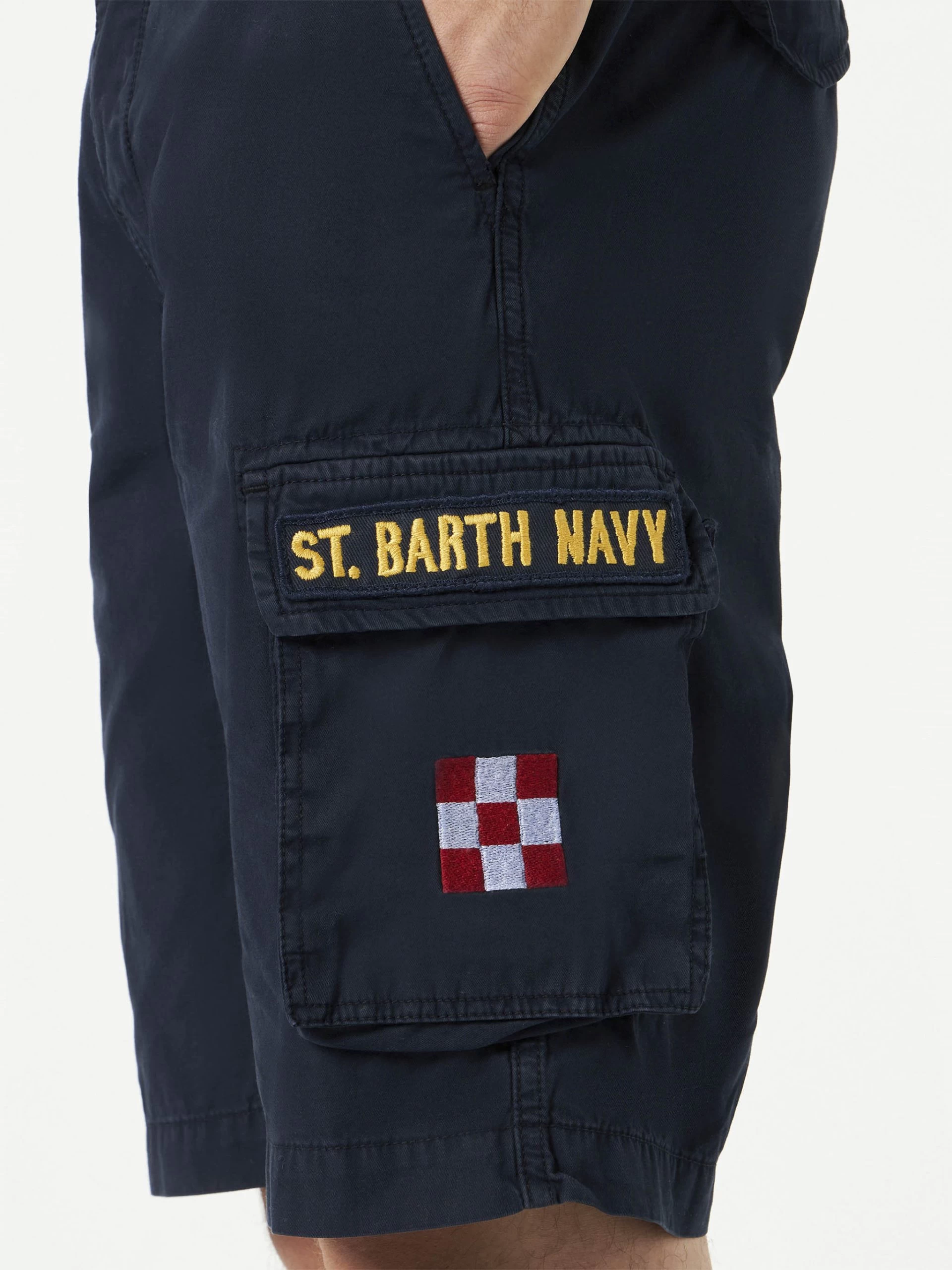 MC2 Saint Barth Blue Cotton Cargo Shorts - Image 2