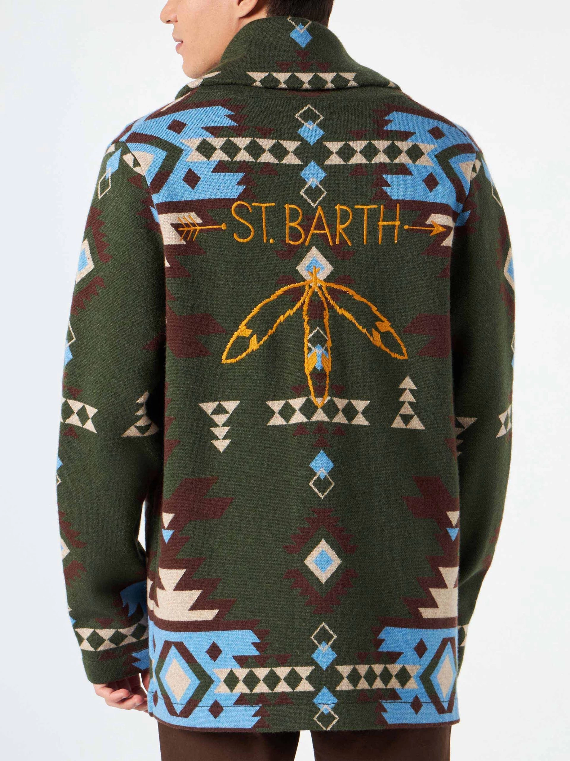 MC2 Saint Barth Man Knit Jacket With Embroidery