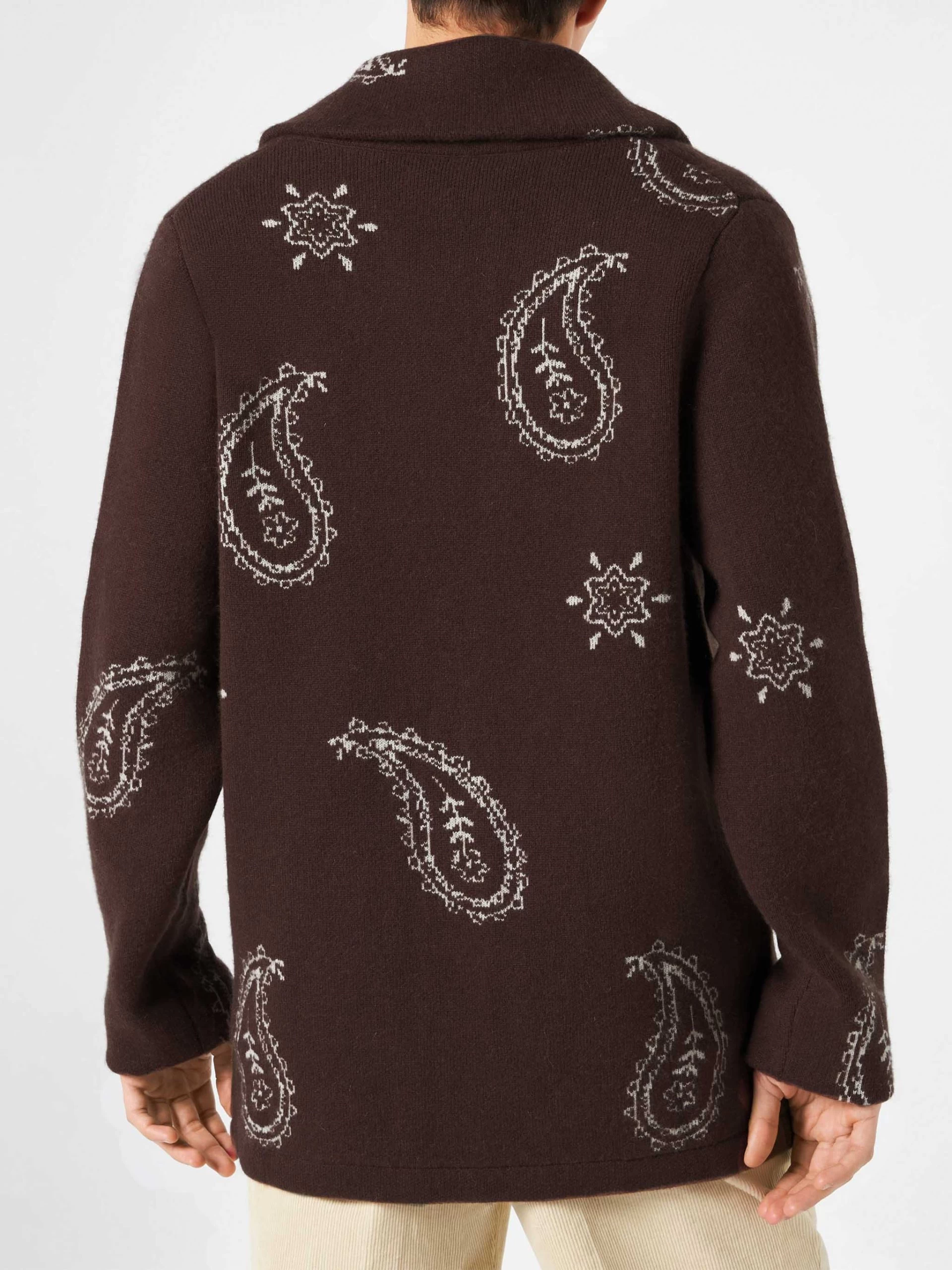 MC2 Saint Barth Man Knit Jacket With Paisley Print - Image 2