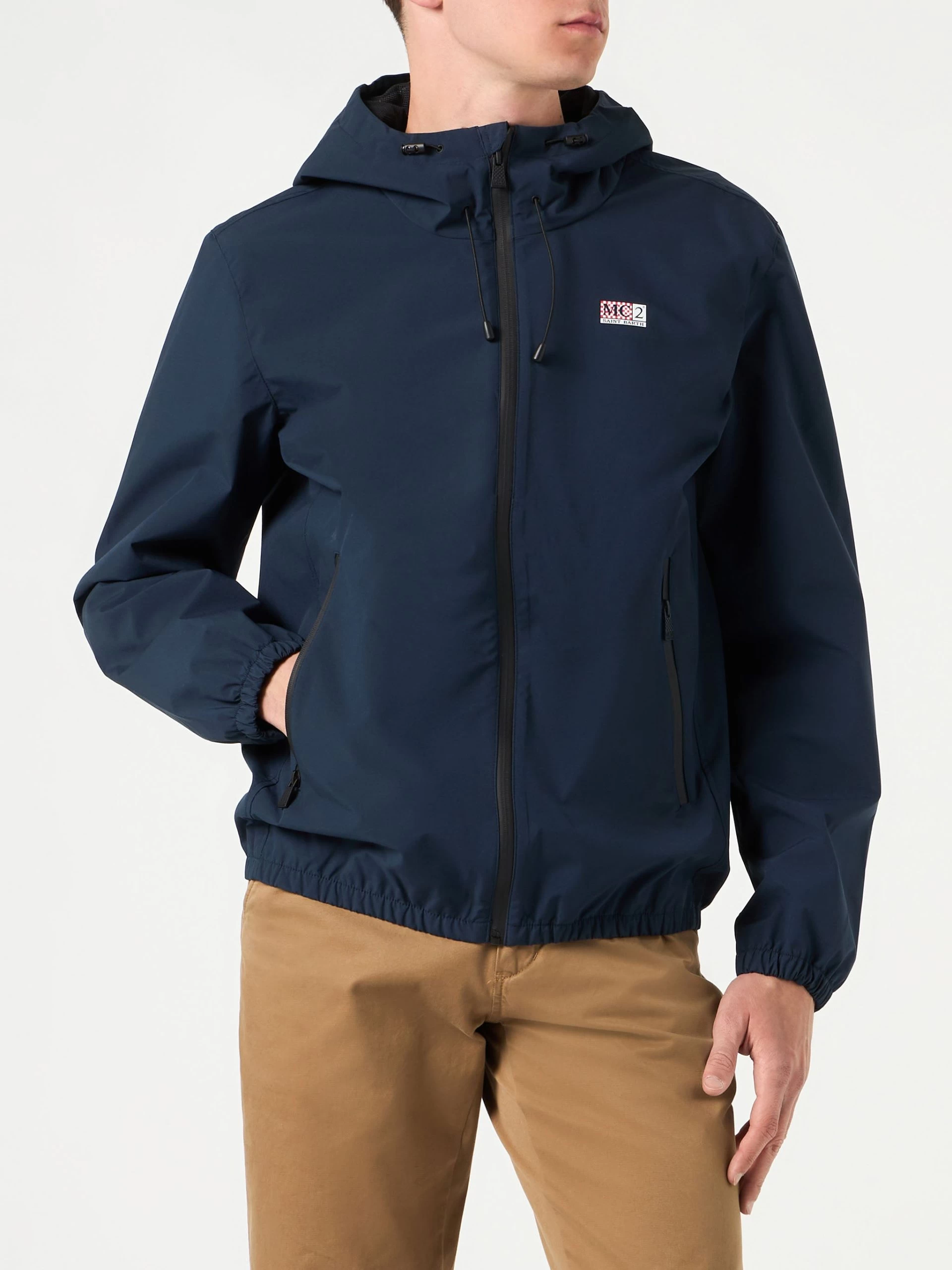 MC2 Saint Barth Man Hooded Navy Blue Jacket