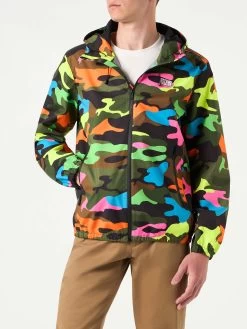 MC2 Saint Barth Man Hooded Jacket With Camouflage Print