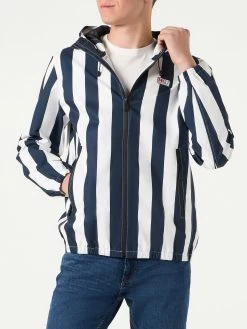 MC2 Saint Barth Man Hooded Jacket With Striped Print