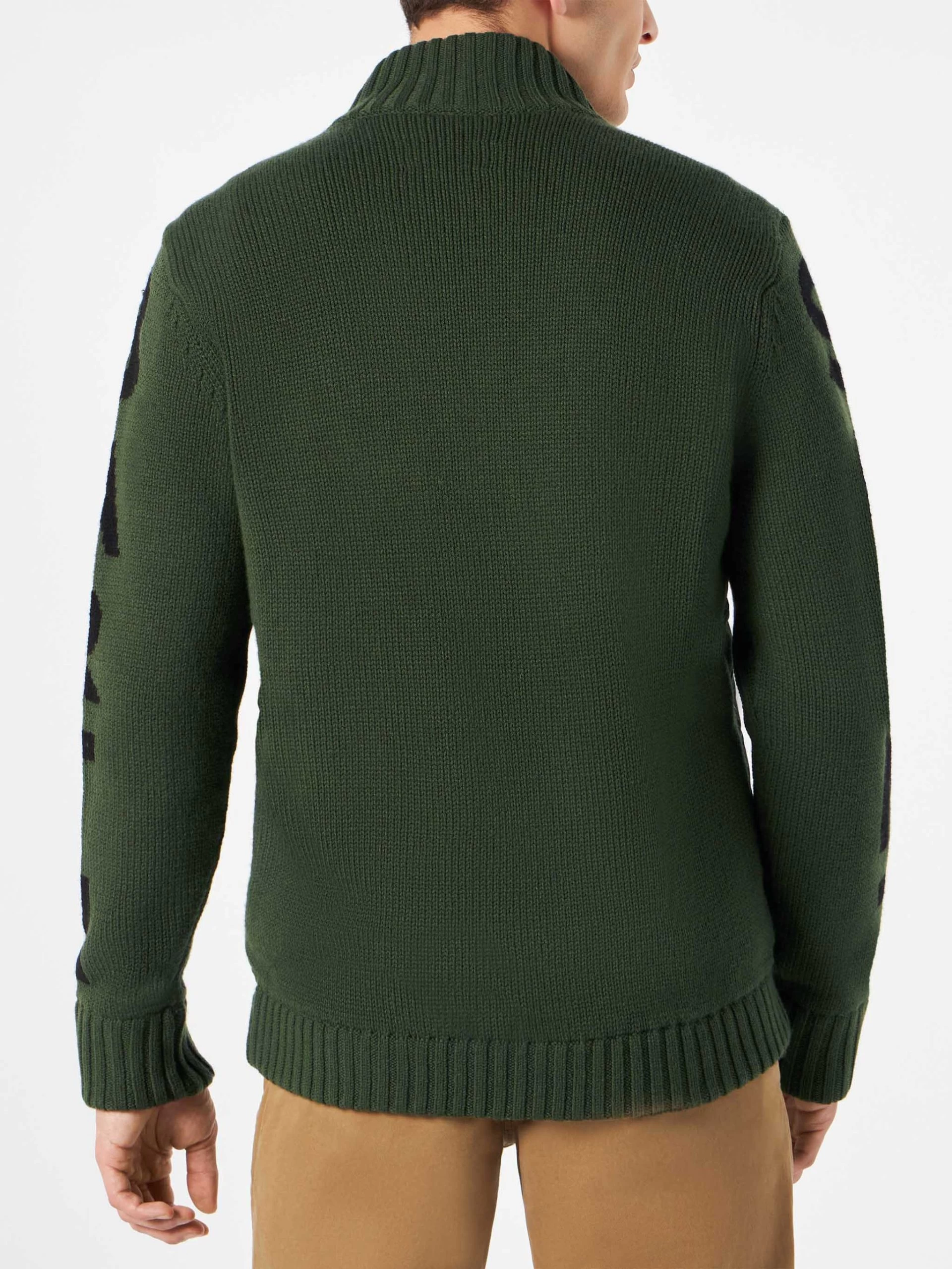 MC2 Saint Barth Man Military Green Padded Jacket - Image 3